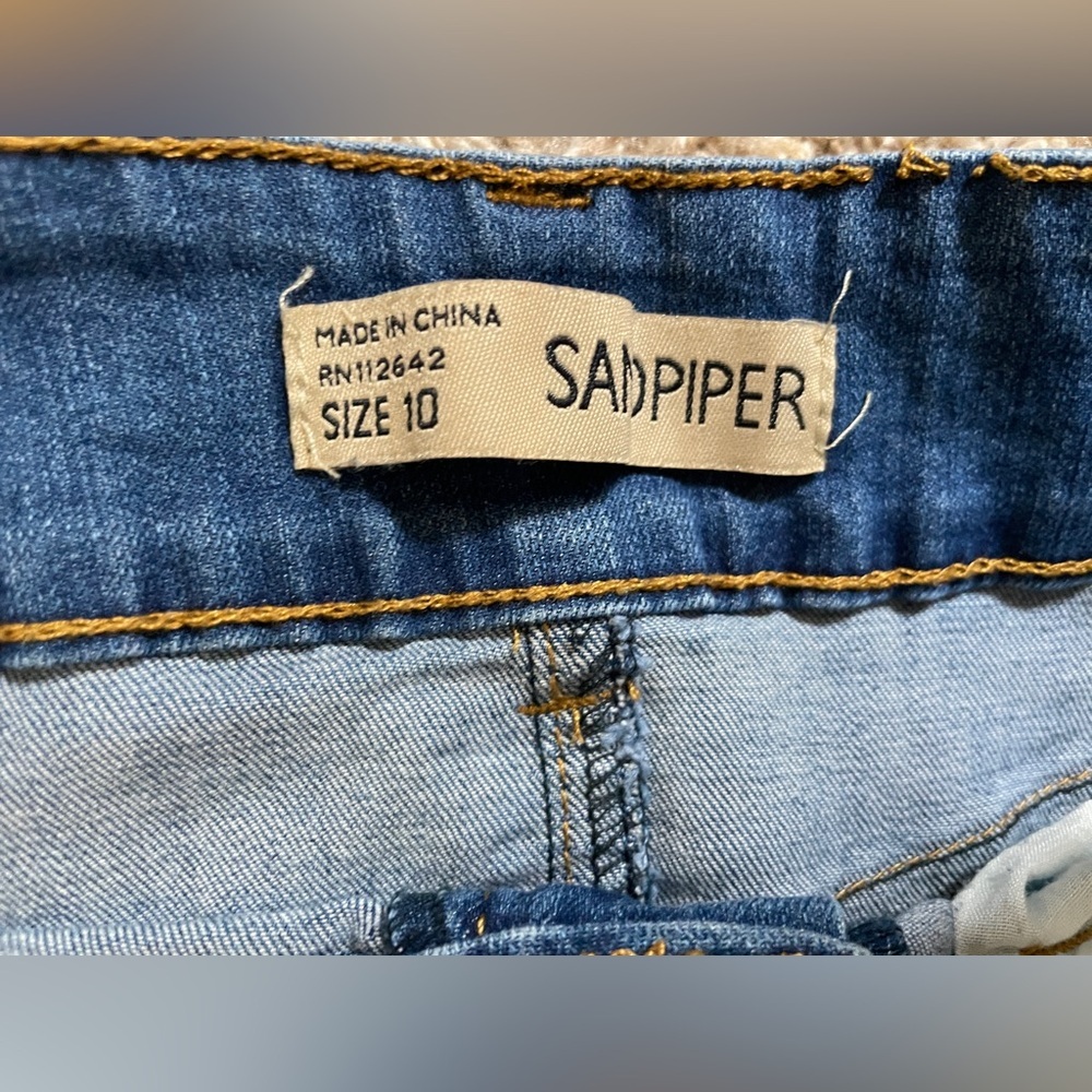 Sandpiper | Women’s Floral Embroidered Denim Skirt - Picture 4 of 4